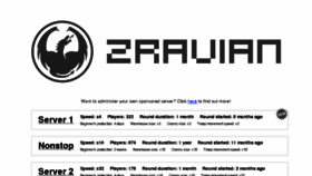 What Zravian.com website looked like in 2018 (5 years ago)