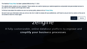 What Zengine.com website looked like in 2018 (5 years ago)