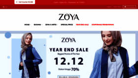 What Zoya.co.id website looked like in 2018 (5 years ago)