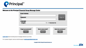 What Zixmail-principal.com website looked like in 2019 (5 years ago)