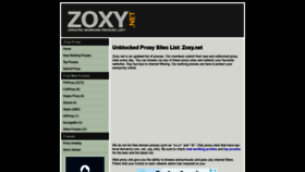 What Zoxy.net website looked like in 2019 (4 years ago)