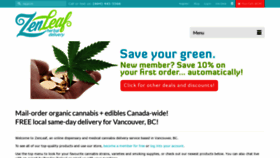 What Zenleafdelivery.com website looked like in 2019 (4 years ago)