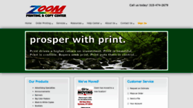 What Zoomprinting.com website looked like in 2019 (4 years ago)