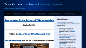 What Zkproof.org website looked like in 2019 (4 years ago)