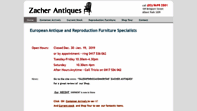 What Zacherantiques.com.au website looked like in 2019 (4 years ago)
