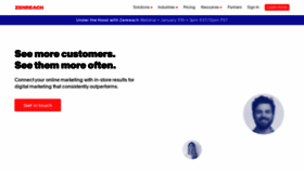 What Zenreach.com website looked like in 2020 (5 years ago)