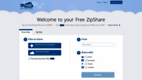 What Zipshare.com website looked like in 2020 (3 years ago)