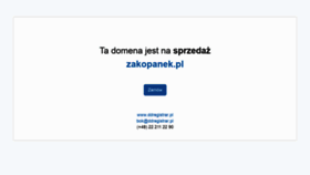 What Zakopanek.pl website looked like in 2020 (3 years ago)