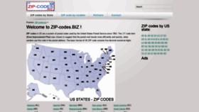 What Zip-codes.biz website looked like in 2020 (5 years ago)