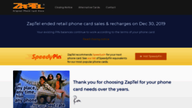 What Zaptel.com website looked like in 2020 (3 years ago)