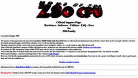 What Z80.info website looked like in 2020 (3 years ago)