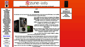 What Zune-info.de website looked like in 2020 (3 years ago)