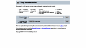 What Zxing.org website looked like in 2020 (3 years ago)
