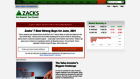 What Zacks.com website looked like in 2021 (2 years ago)