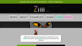 What Zimjs.com website looked like in 2021 (2 years ago)