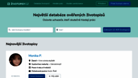 What Zivotopisy.cz website looked like in 2021 (2 years ago)