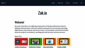 What Zak.io website looked like in 2022 (2 years ago)