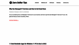 What Zerodollartips.com website looked like in 2022 (2 years ago)