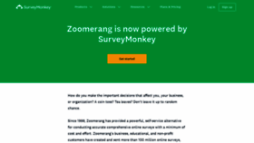 What Zoomerang.com website looked like in 2022 (1 year ago)