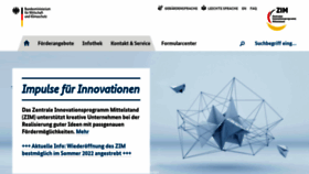 What Zim.de website looked like in 2022 (1 year ago)