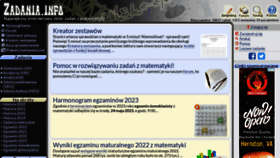 What Zadania.info website looked like in 2022 (1 year ago)