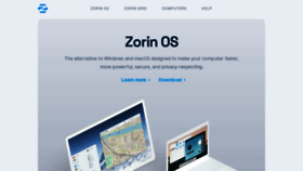 What Zorin.com website looked like in 2023 (1 year ago)