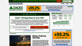 What Zacks.com website looked like in 2023 (This year)
