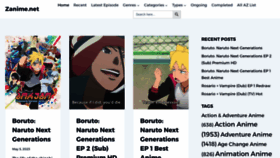 What Zanime.net website looks like in 2024 