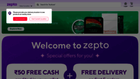 What Zeptonow.com website looks like in 2024 